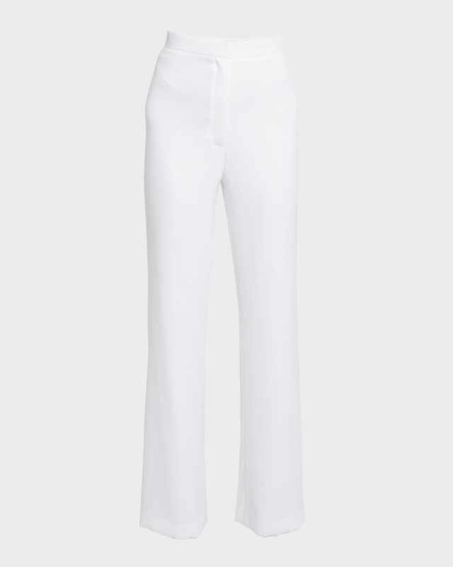 High-Rise Straight-Leg Crepe Trousers